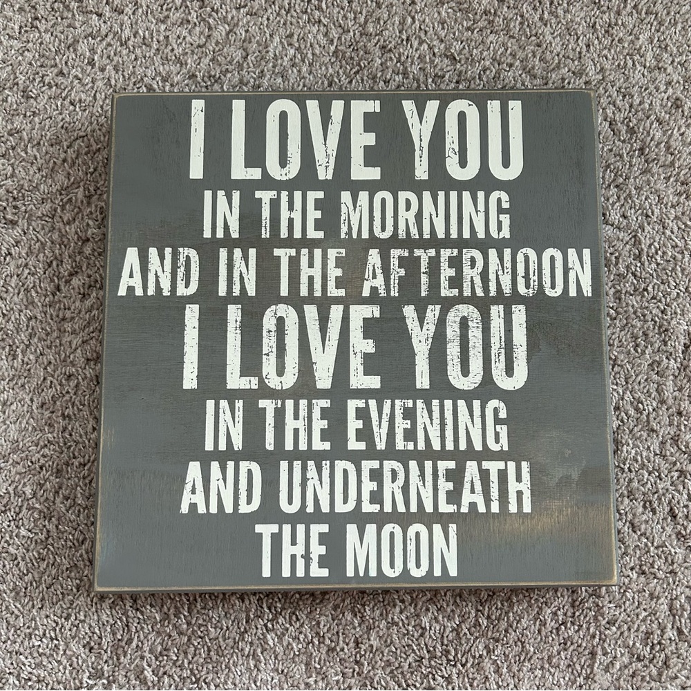 ‘I Love You’ Children’s Wall Art Gray & White